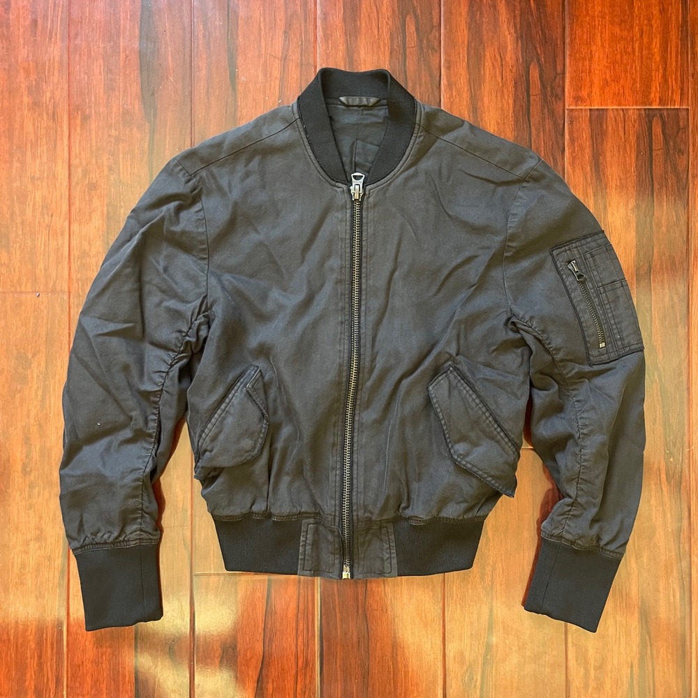 Acne Studios SS14 Encore Struct Bomber Jacket Black MA-1 Women's EU 34 US XS